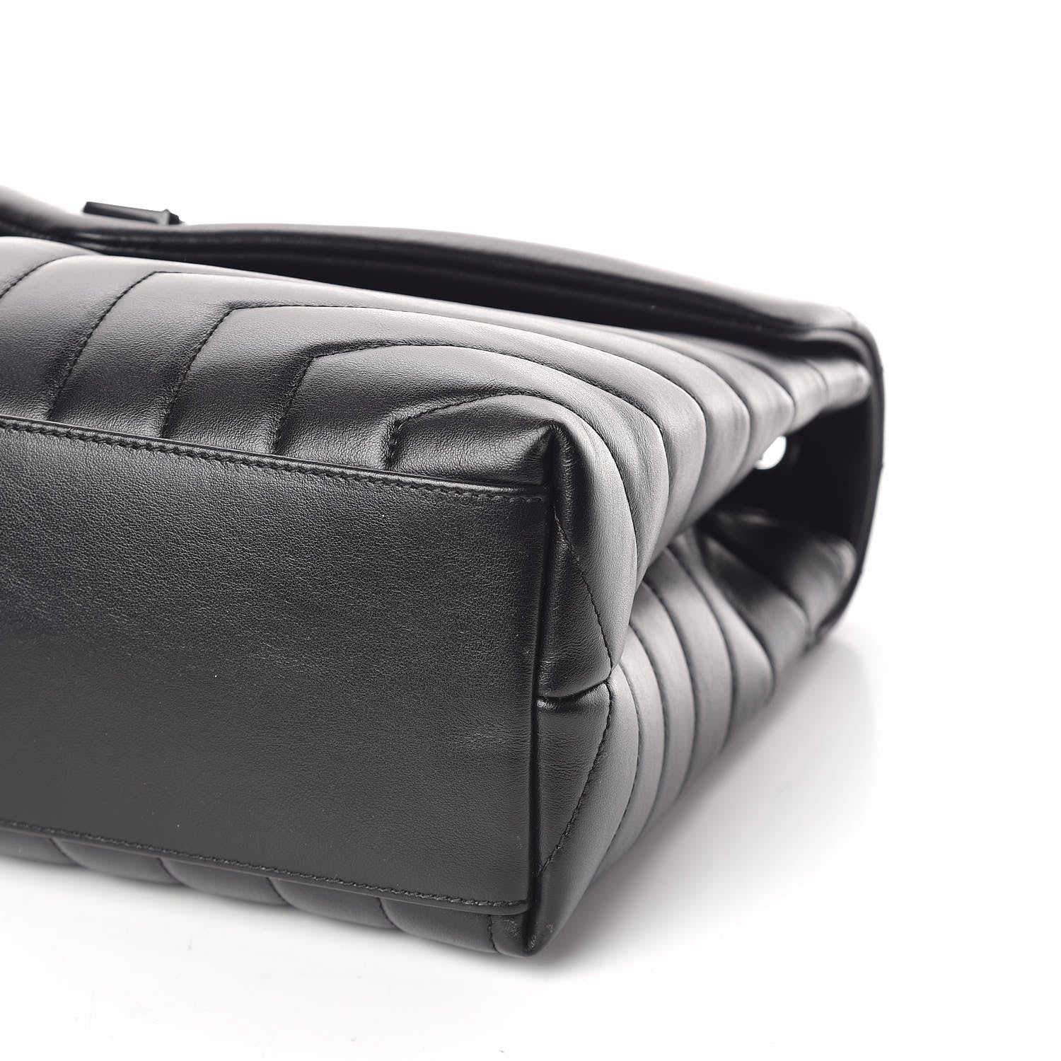 Saint Laurent Calfskin Y Quilted Monogram Medium Loulou Chain Satchel Black 9 of 10
