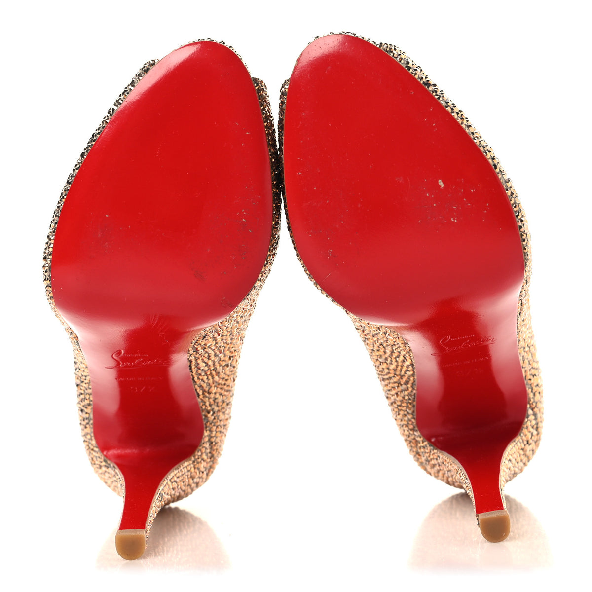 Christian Louboutin Specchio Strass Crystal Lady Peep 150 Pumps 37.5 Rose Gold 6 of 8