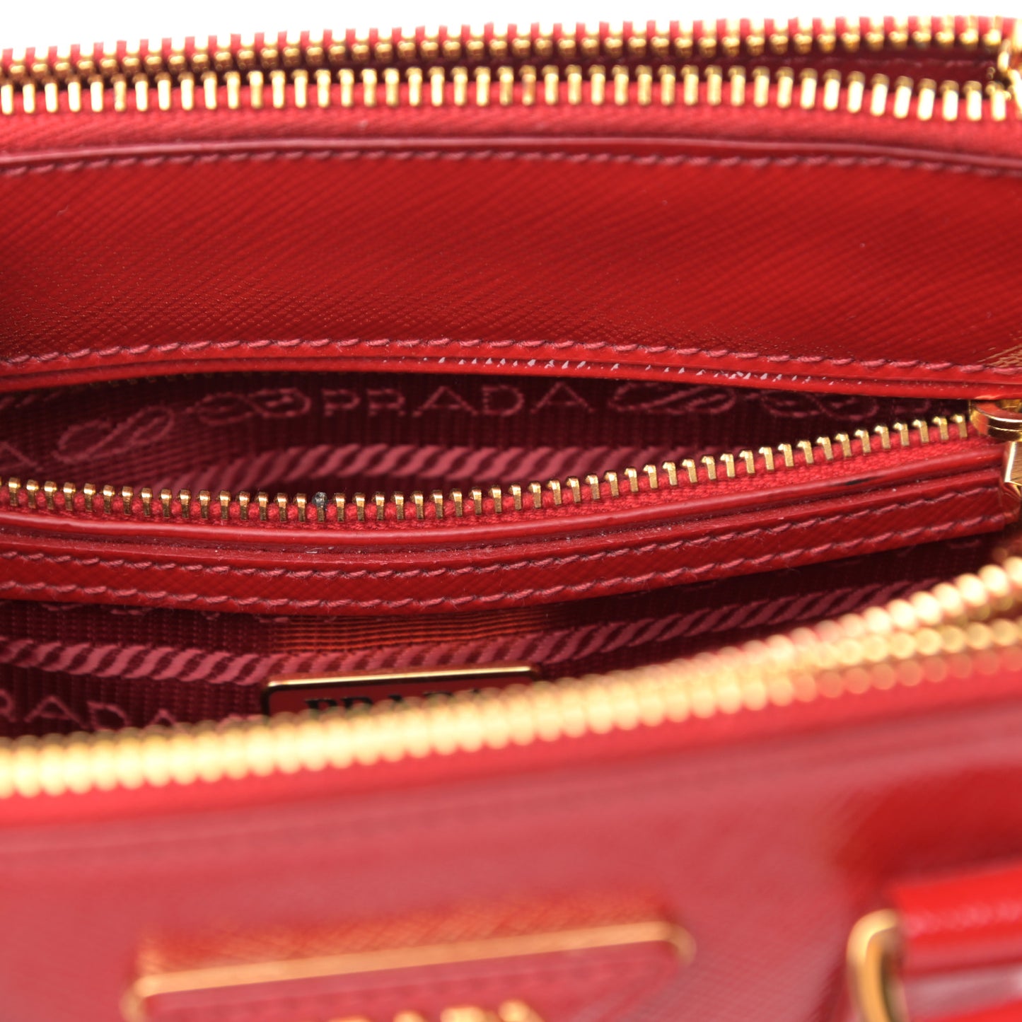 Saffiano Mini Galleria Double Zip Tote Fuoco
