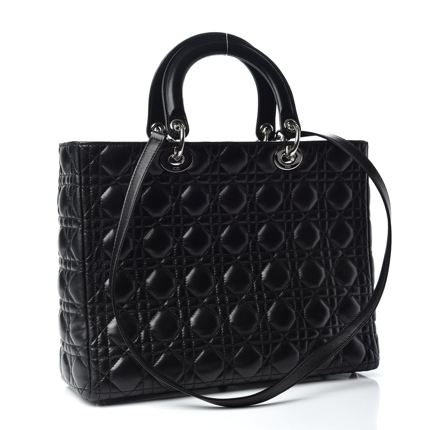 Lambskin Cannage Large Lady Dior Black