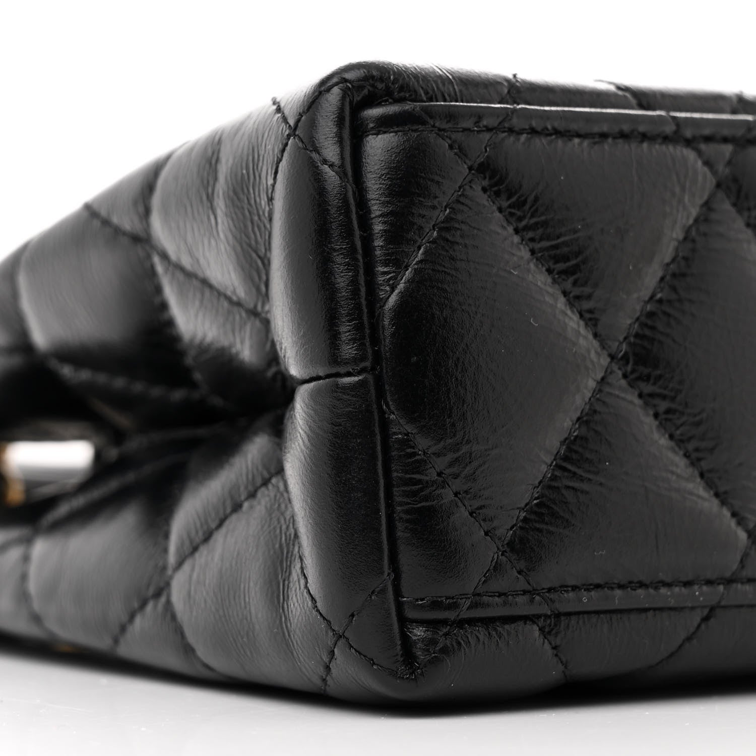Chanel Shiny Aged Calfskin Quilted Nano Kelly Shopper Black 9 of 11