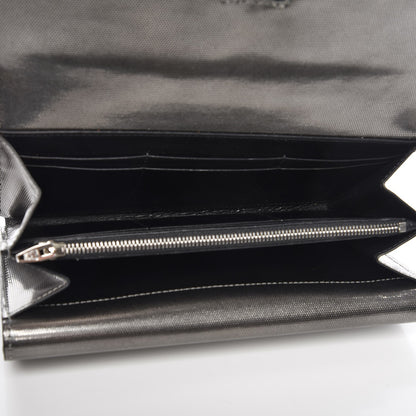 Alexander Wang Metallic Calfskin Lydia Fold Over Clutch Bag Gunmetal 5 of 7