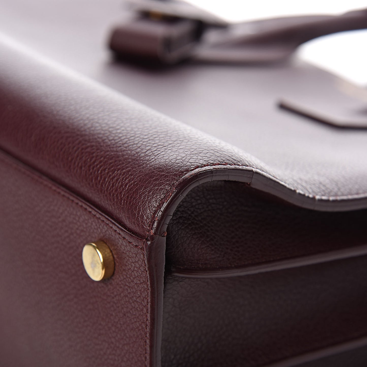 Grained Calfskin Small Classic Sac De Jour Bordeaux