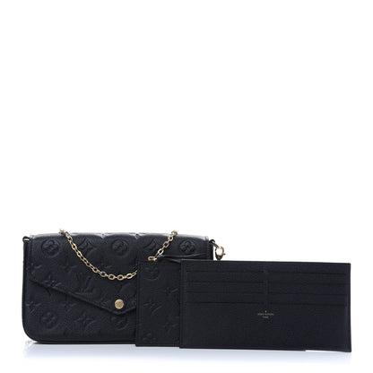 Louis Vuitton Empreinte Pochette Felicie Chain Wallet Black 1 of 9