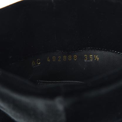 Saint Laurent Velvet Freja 105 Ankle Booties 35.5 Black 7 of 14