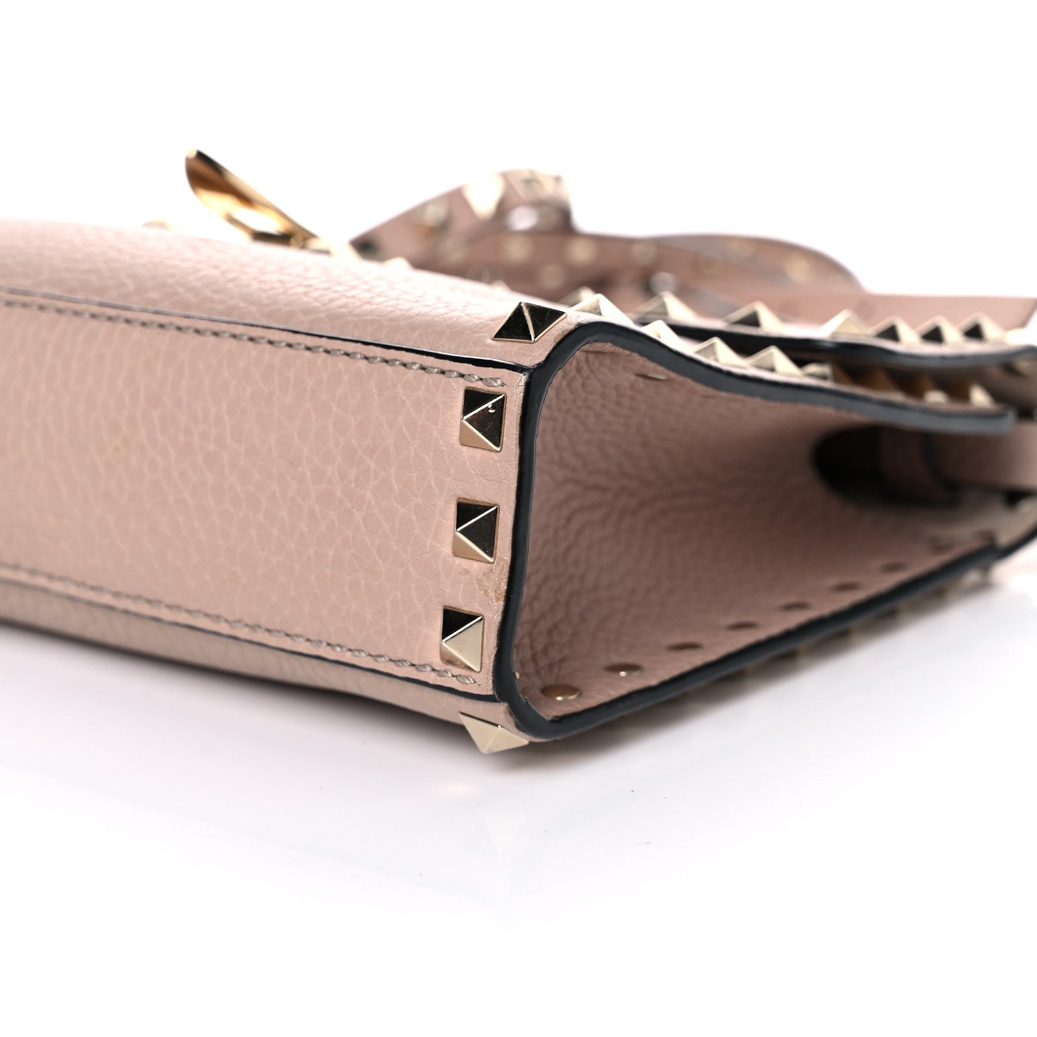 Valentino Garavani Pebbled Calfskin Medium Rockstud Flip Lock Crossbody Bag Poudre 7 of 20