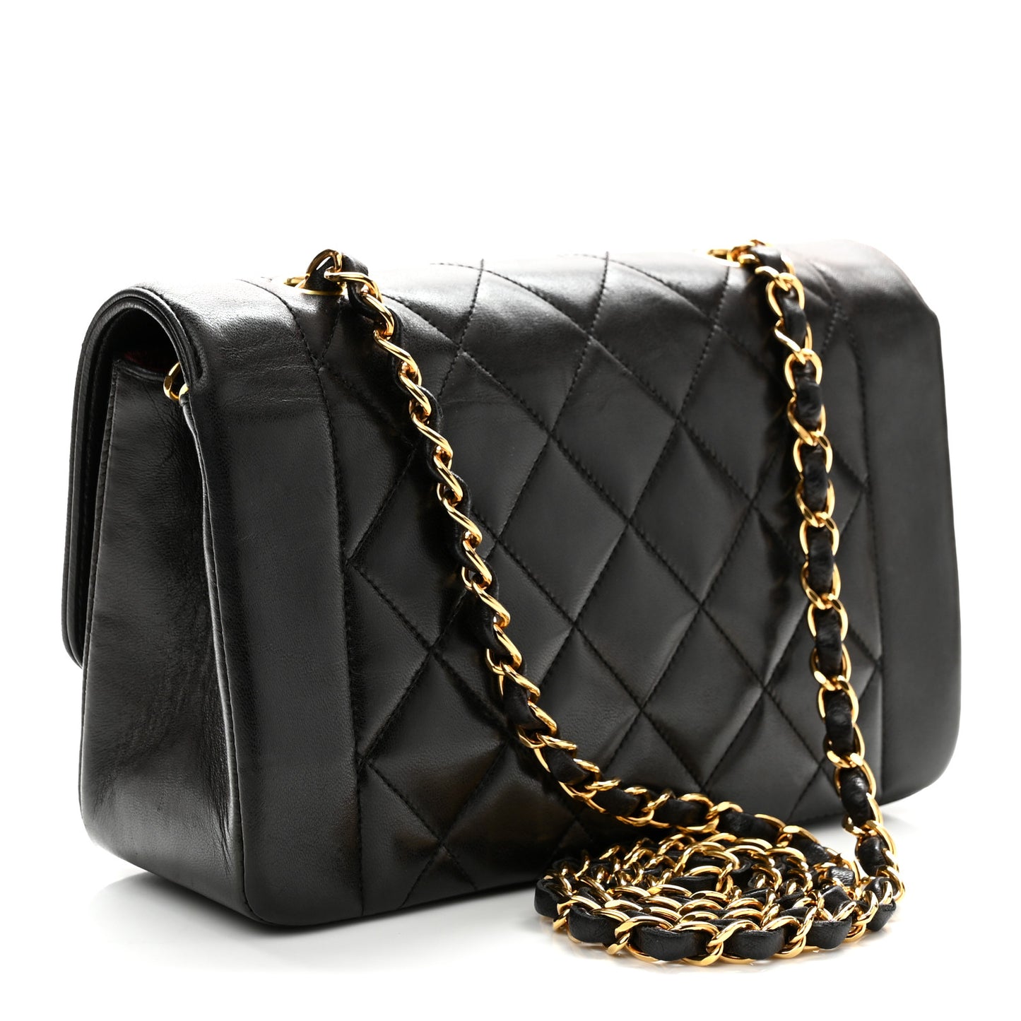 Lambskin Quilted Small Single Flap Black
