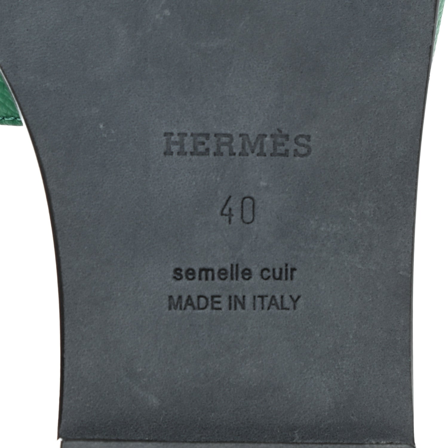 Hermes Epsom Oran Sandals 40 Malachite 6 of 8