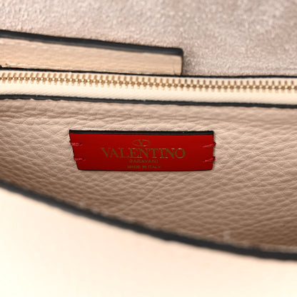 Valentino Garavani Grained Calfskin Small Rockstud Flap Crossbody Bag Light Ivory 6 of 12