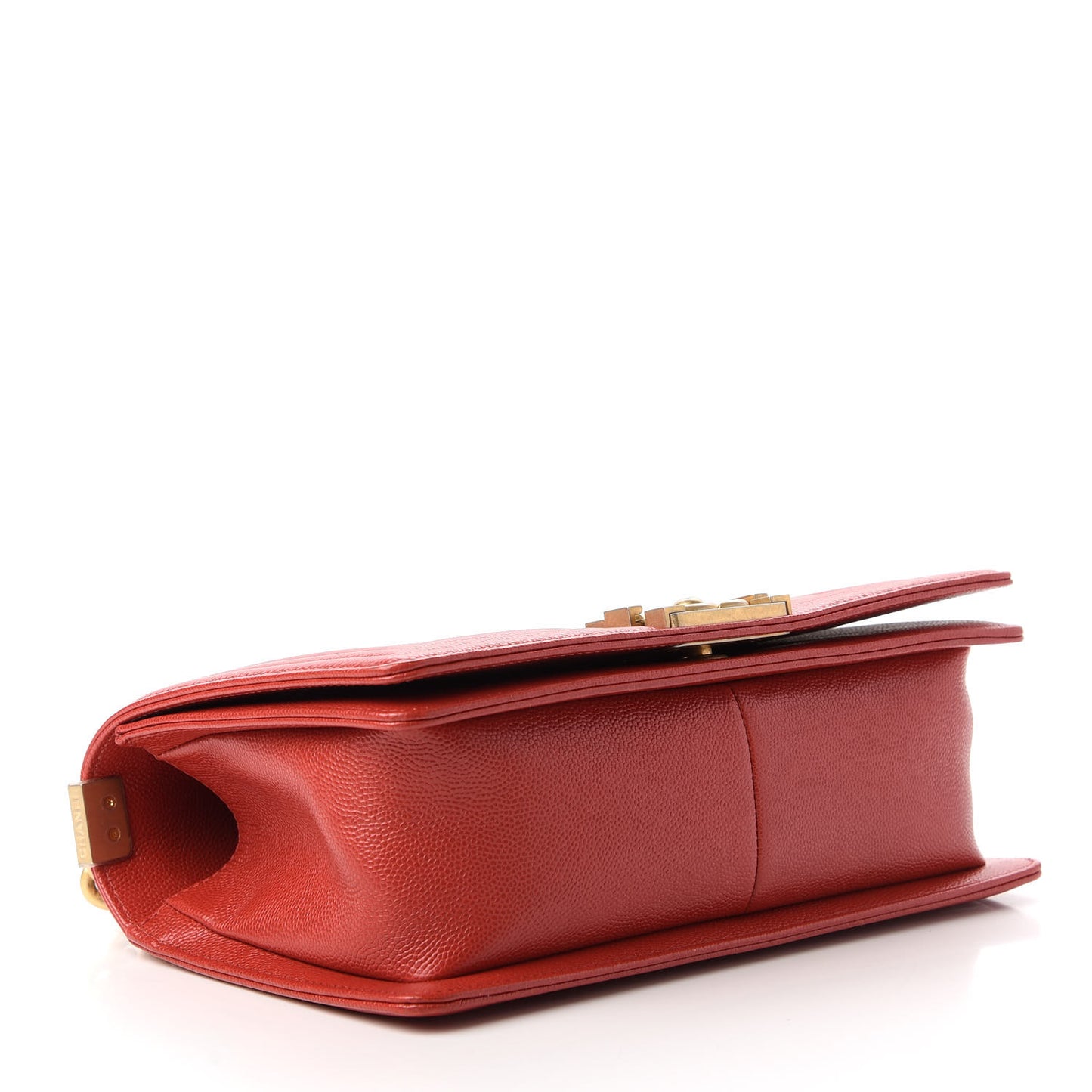 Caviar Chevron Quilted Medium Boy Flap Red