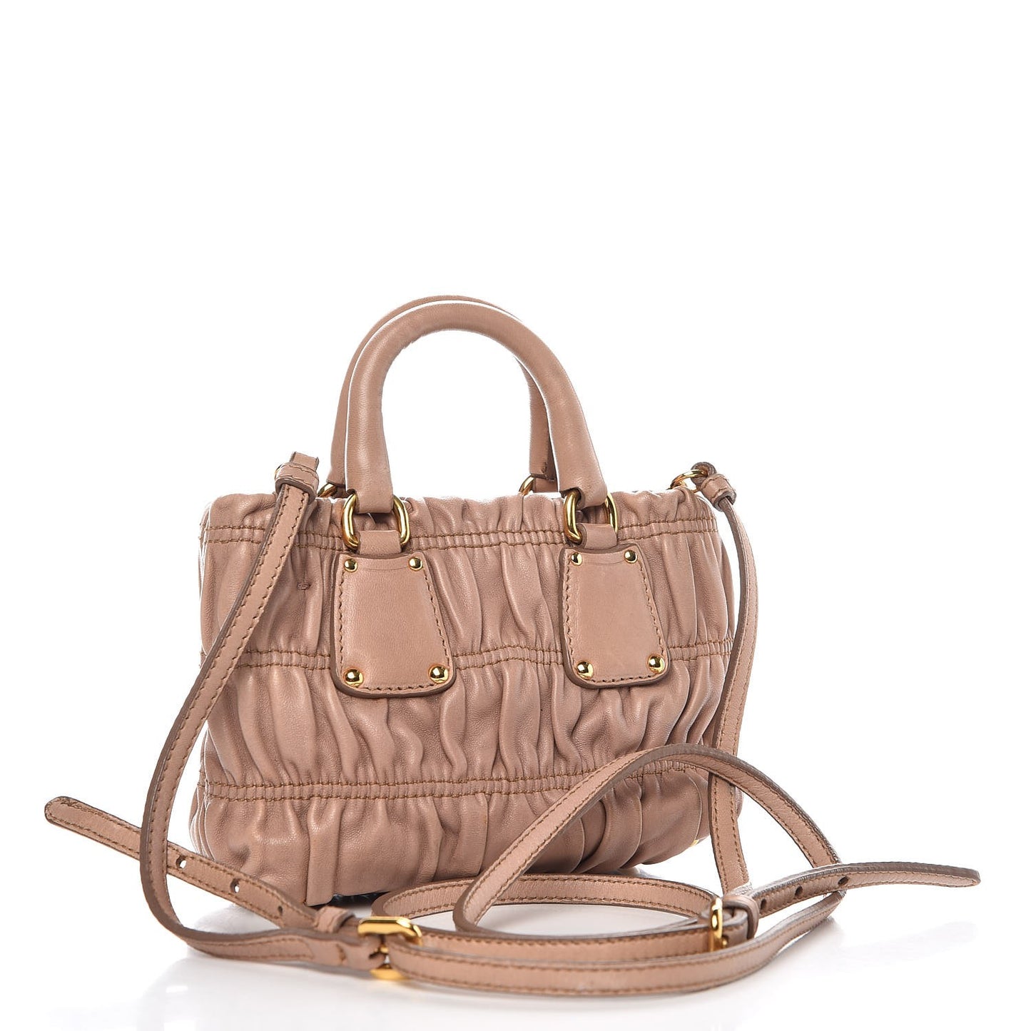 Nappa Gaufre Mini Crossbody Bag Cammeo