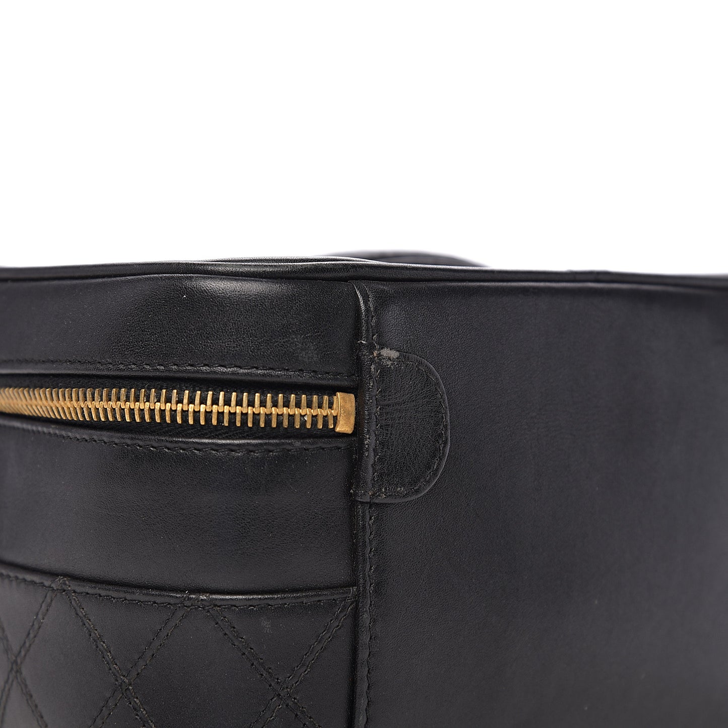 Lambskin Vanity Cosmetic Case Black