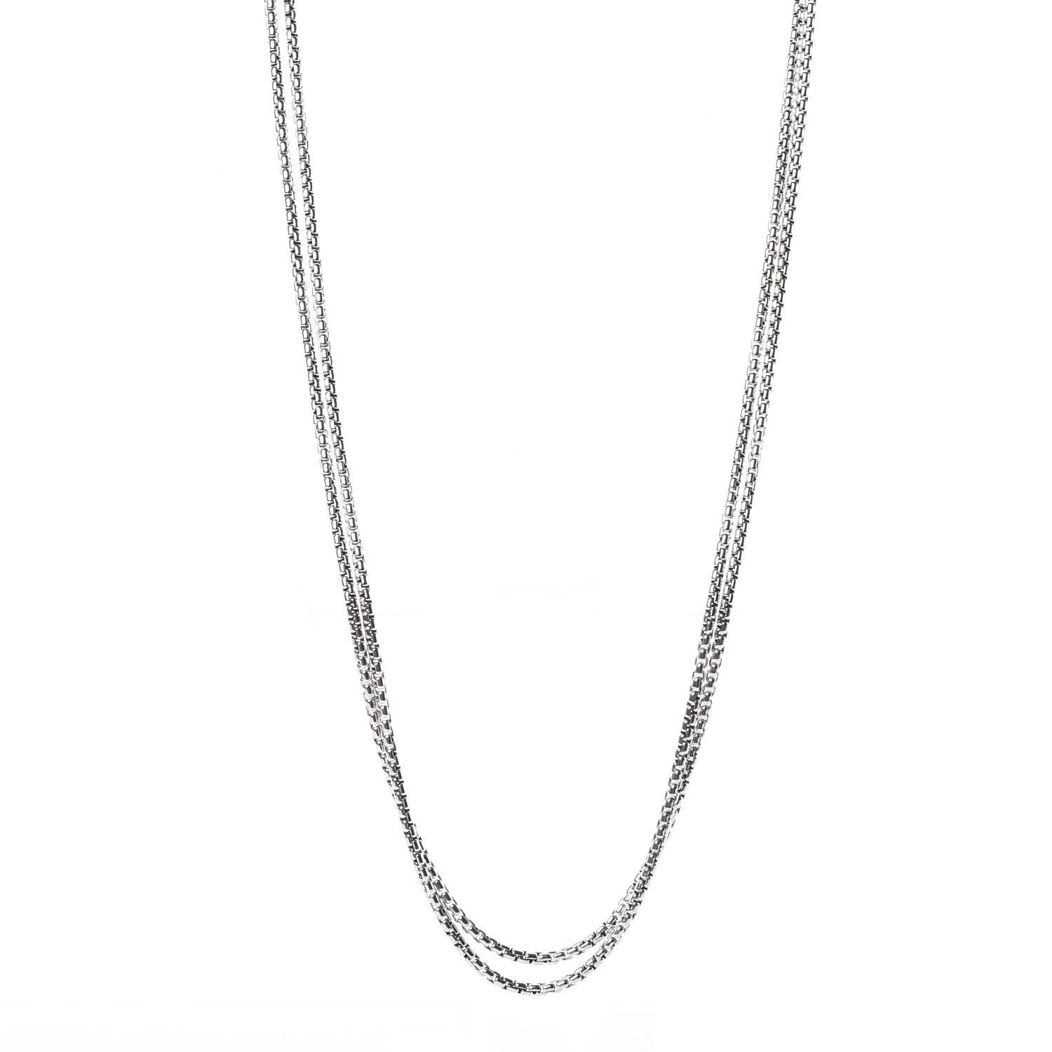 David Yurman Sterling Silver 14K Yellow Gold 3.6mm Box Chain Necklace 1 of 4