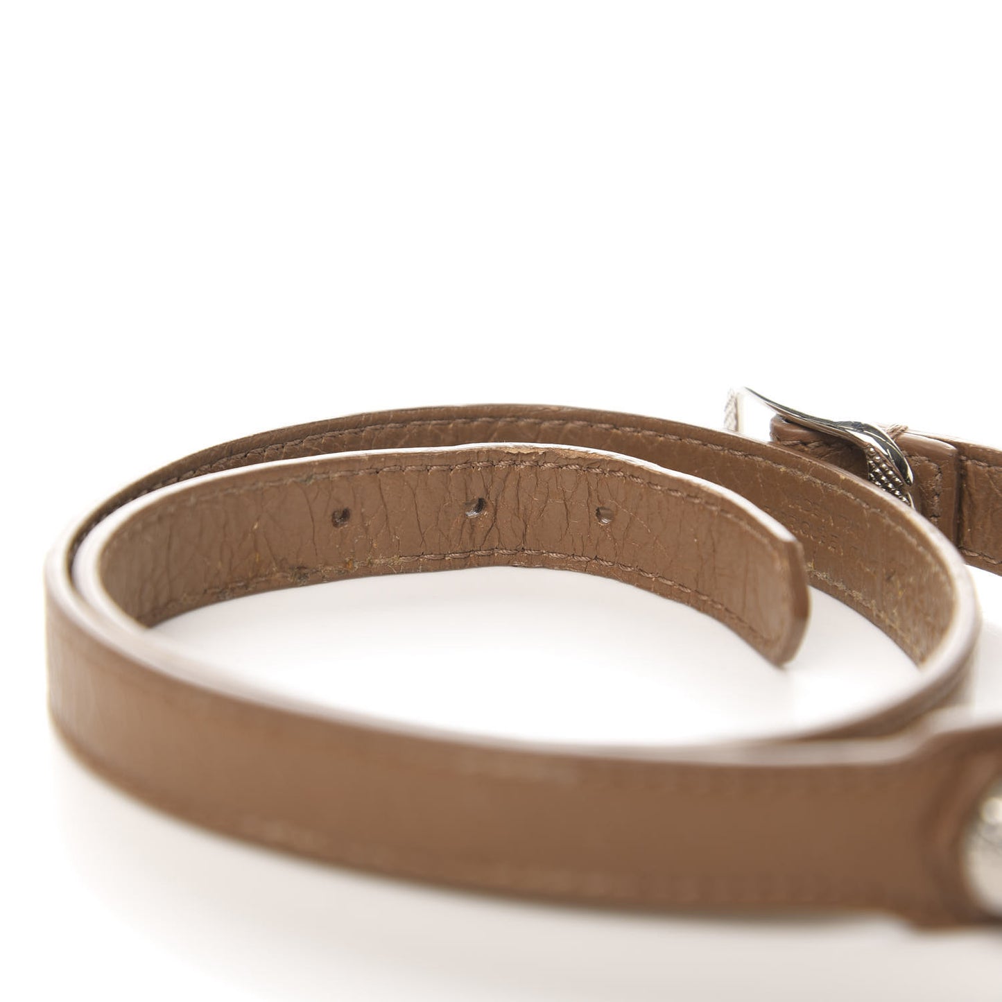 Agneau Giant Silver Hardware Triple Tour M Bracelet Marron Cannelle