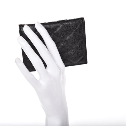Chanel Crumpled Calfskin Quilted Card Holder Wallet So Black 2 of 10