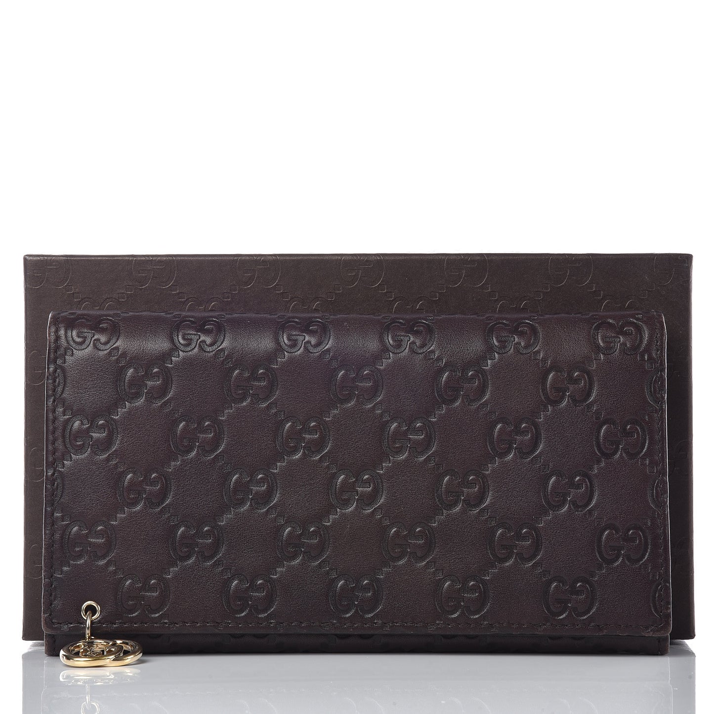 Guccissima Signature GG Pierce Continental Wallet Chocolate