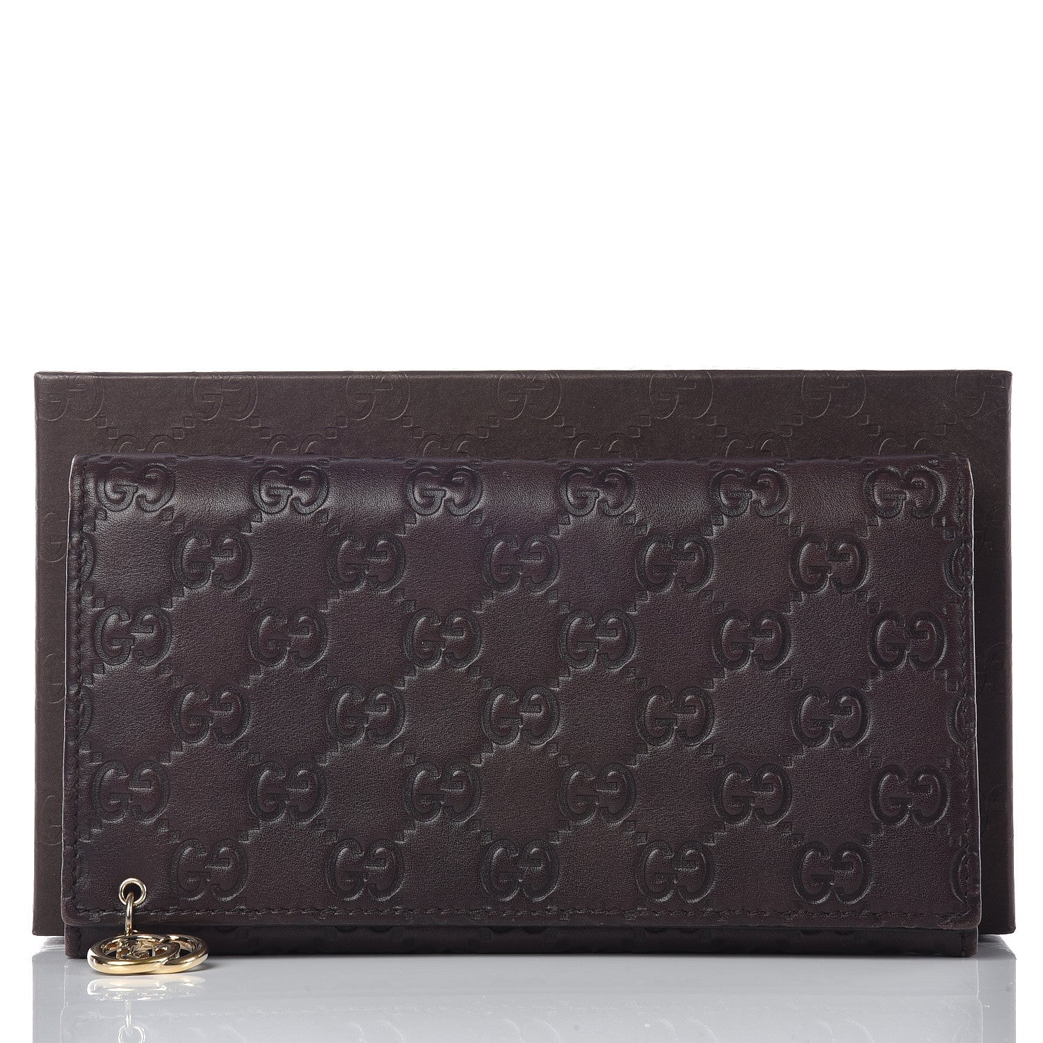 Gucci Guccissima Signature GG Pierce Continental Wallet Chocolate 11 of 11