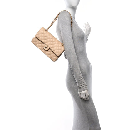 Chanel Lambskin Quilted Medium Double Flap Beige 2 of 11