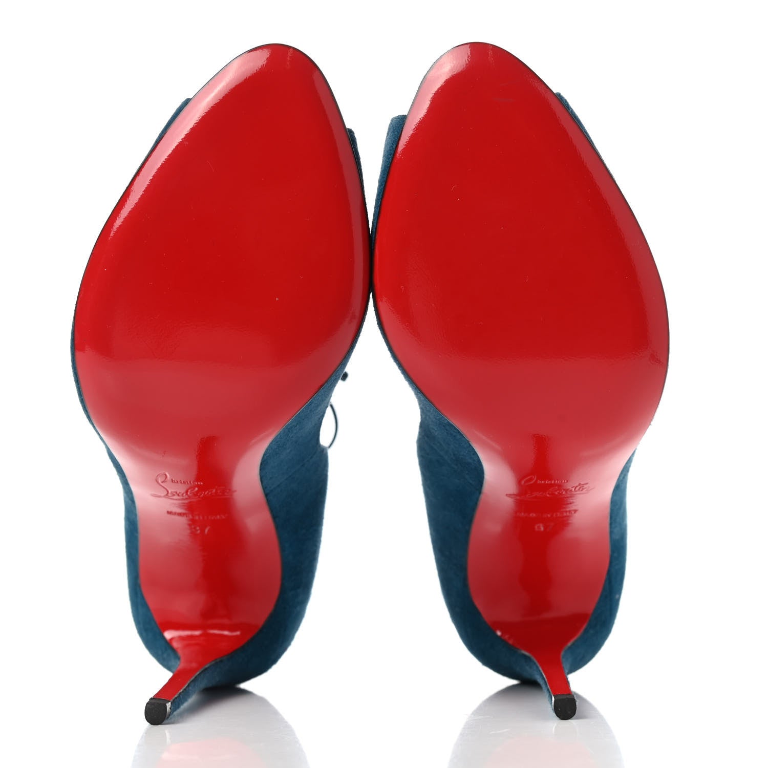 Christian Louboutin Suede Megavamp 100 Lace Up Pumps 37 Espadon 5 of 11