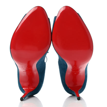 Christian Louboutin Suede Megavamp 100 Lace Up Pumps 37 Espadon 5 of 11