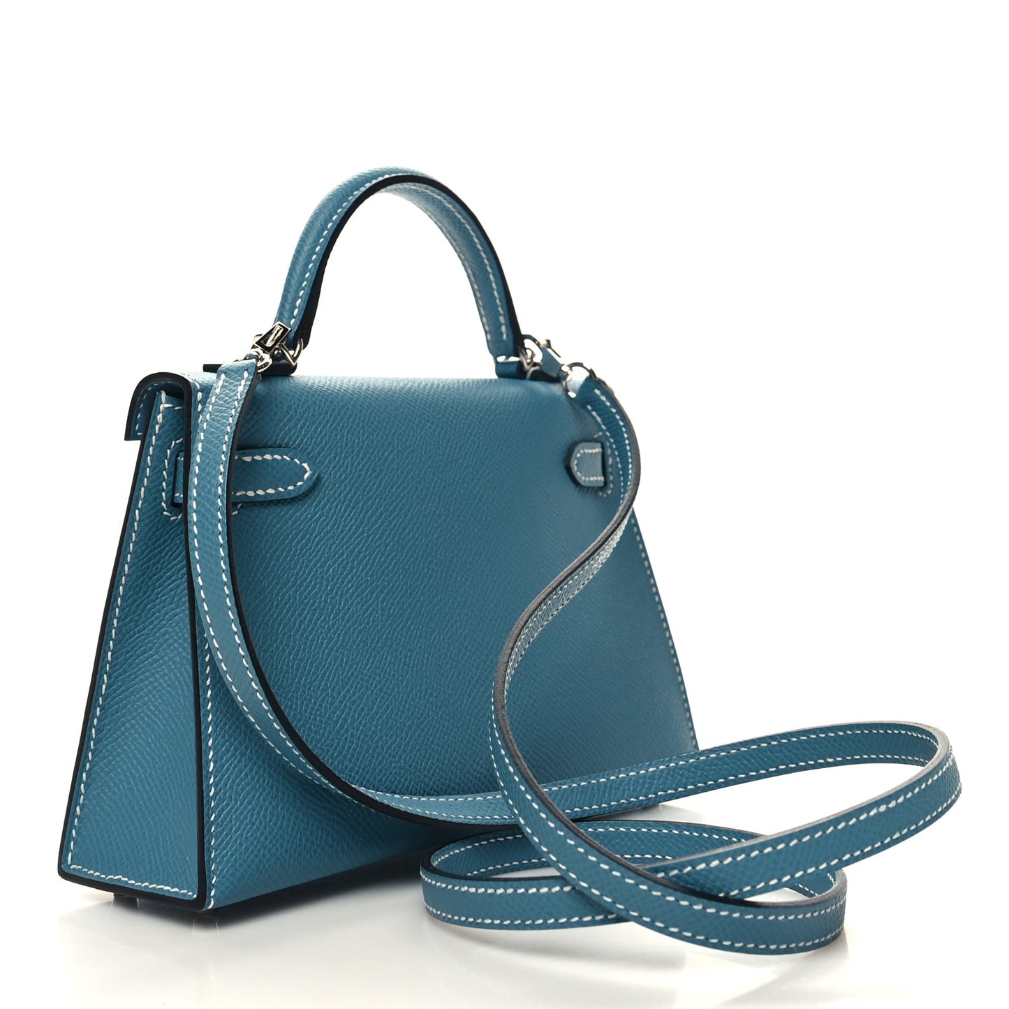 Epsom Mini Kelly Sellier 20 New Blue Jean