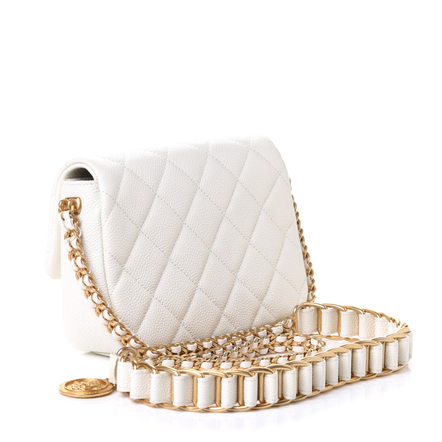 Chanel Caviar Quilted Mini Chain Soul Flap White 5 of 10