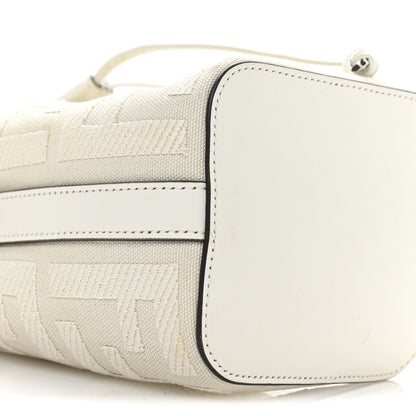 Fendi Canvas Nappa F is Fendi FF Embroidered Mini Mon Tresor Bucket Bag White Ice 9 of 11