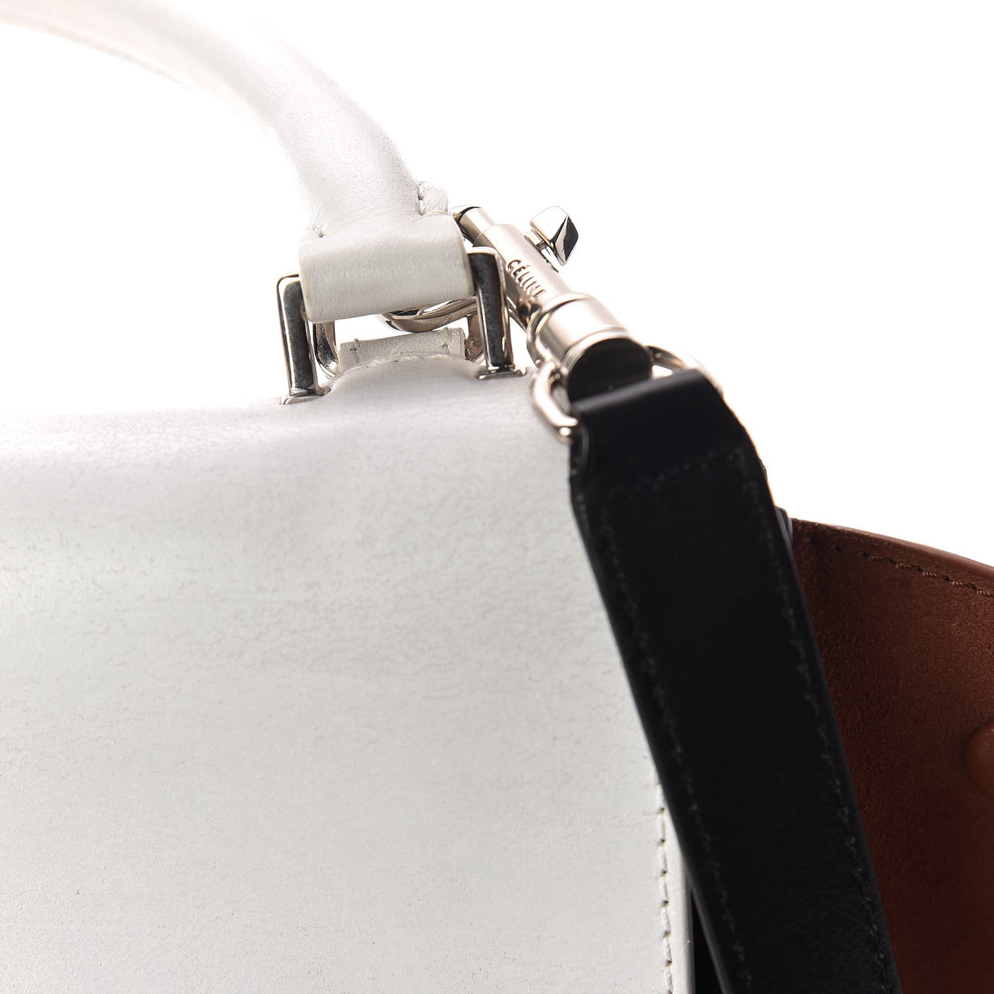 Smooth Calfskin Suede Medium Tri-Color Trapeze White