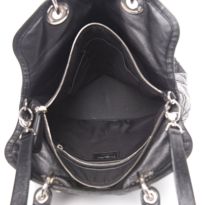 Christian Dior Lambskin Cannage Medium Granville Tote Black 4 of 12