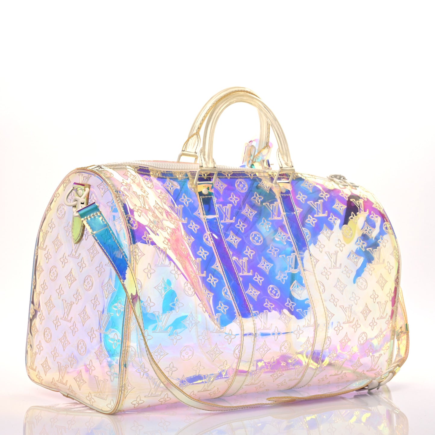 PVC Monogram Keepall Bandouliere 50 Iridescent Prism