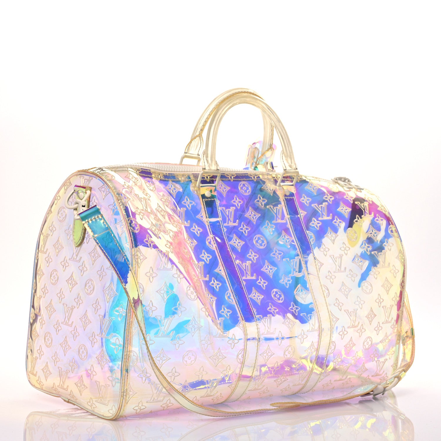 Louis Vuitton PVC Monogram Keepall Bandouliere 50 Iridescent Prism 3 of 9