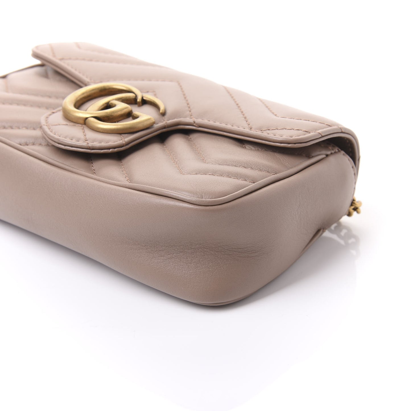 Calfskin Matelasse Super Mini GG Marmont Shoulder Bag Porcelain Rose
