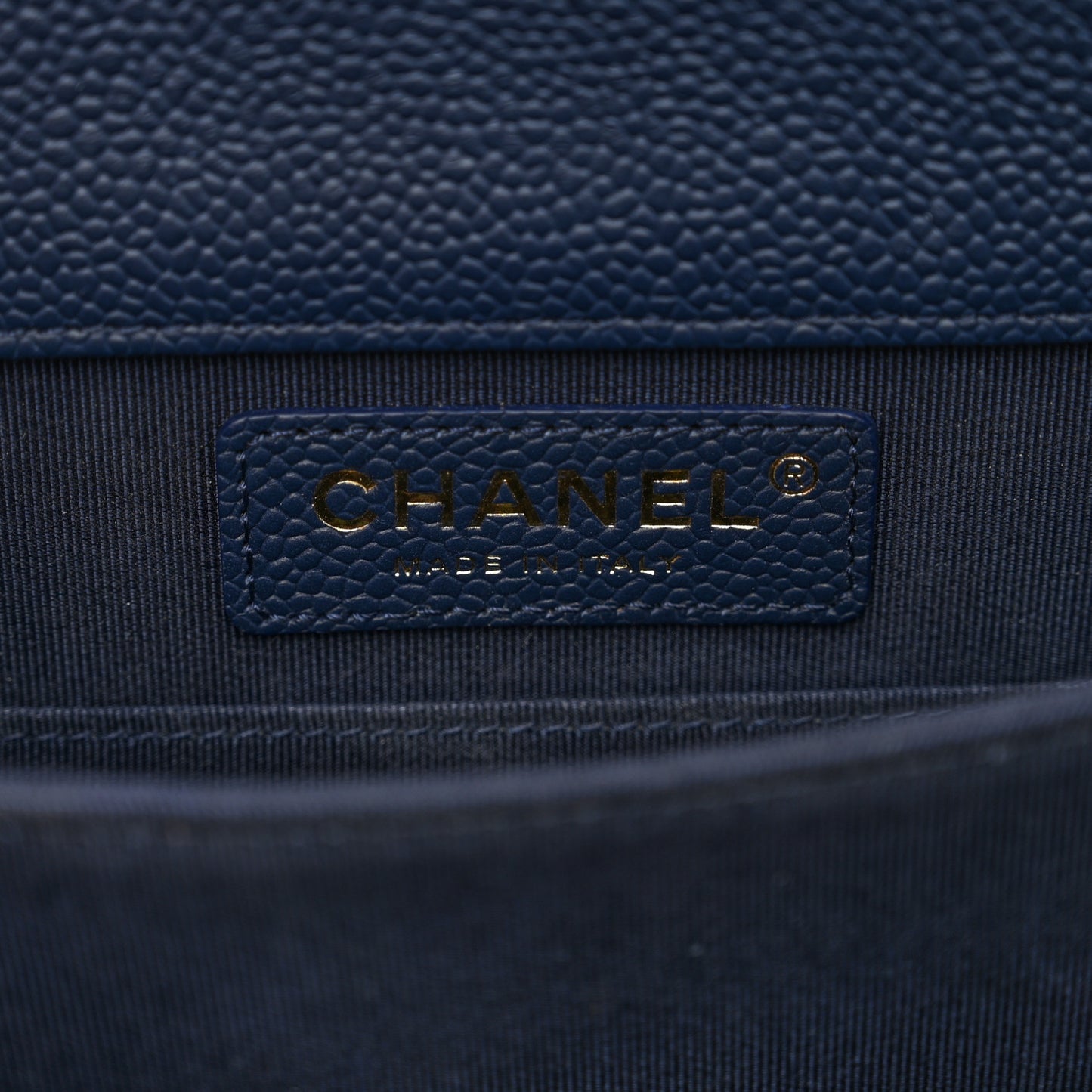 Caviar Quilted North South Boy Flap Blue