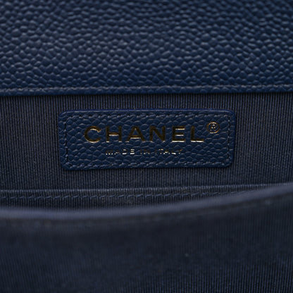 Chanel Caviar Quilted North South Boy Flap Blue 7 of 10