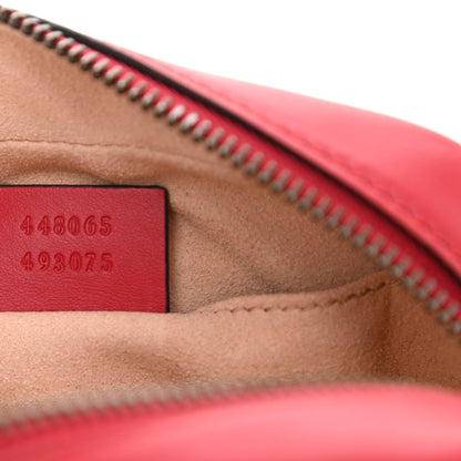 Gucci Calfskin Matelasse Mini GG Marmont Chain Shoulder Bag Hibiscus Red 7 of 8
