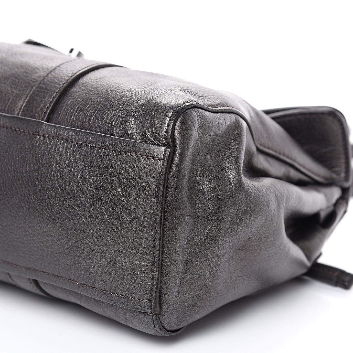 Metallic Buffalo Easy A Foldover Pushlock Satchel Dark Grey