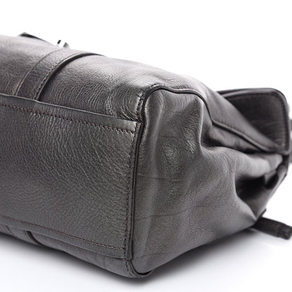 Prada Metallic Buffalo Easy A Foldover Pushlock Satchel Dark Grey 8 of 10