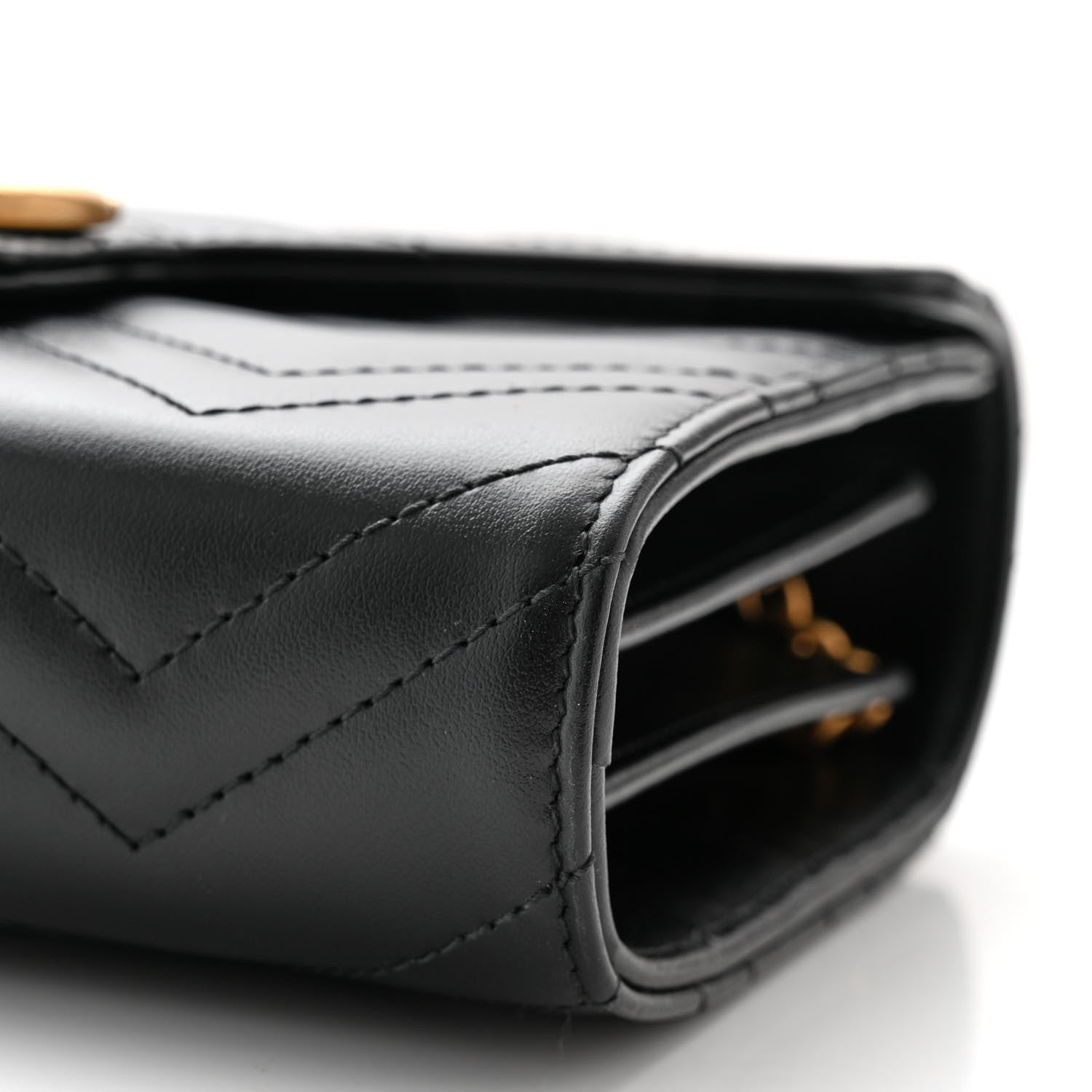 Gucci Calfskin Matelasse GG Marmont Chain Wallet Black 10 of 10
