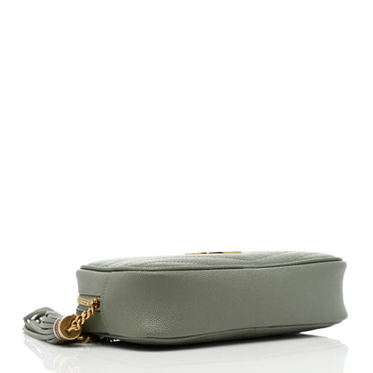 Saint Laurent Grain De Poudre Matelasse Monogram Mini Lou Camera Bag Light Sage 4 of 8