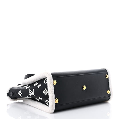 Louis Vuitton Grained Calfskin Shearling On My Side MM Black 4 of 10
