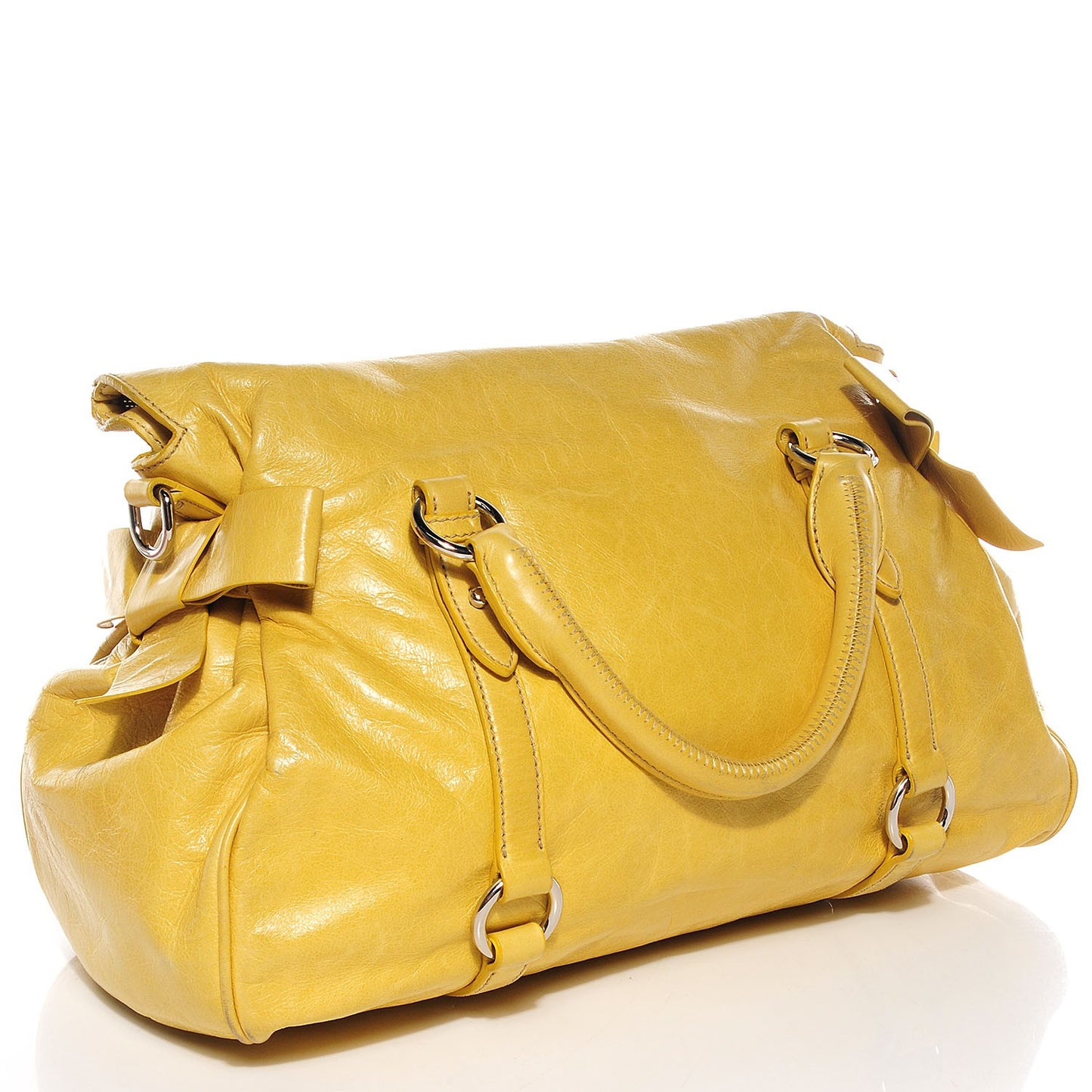 Vitello Lux Large Bow Bag Polline