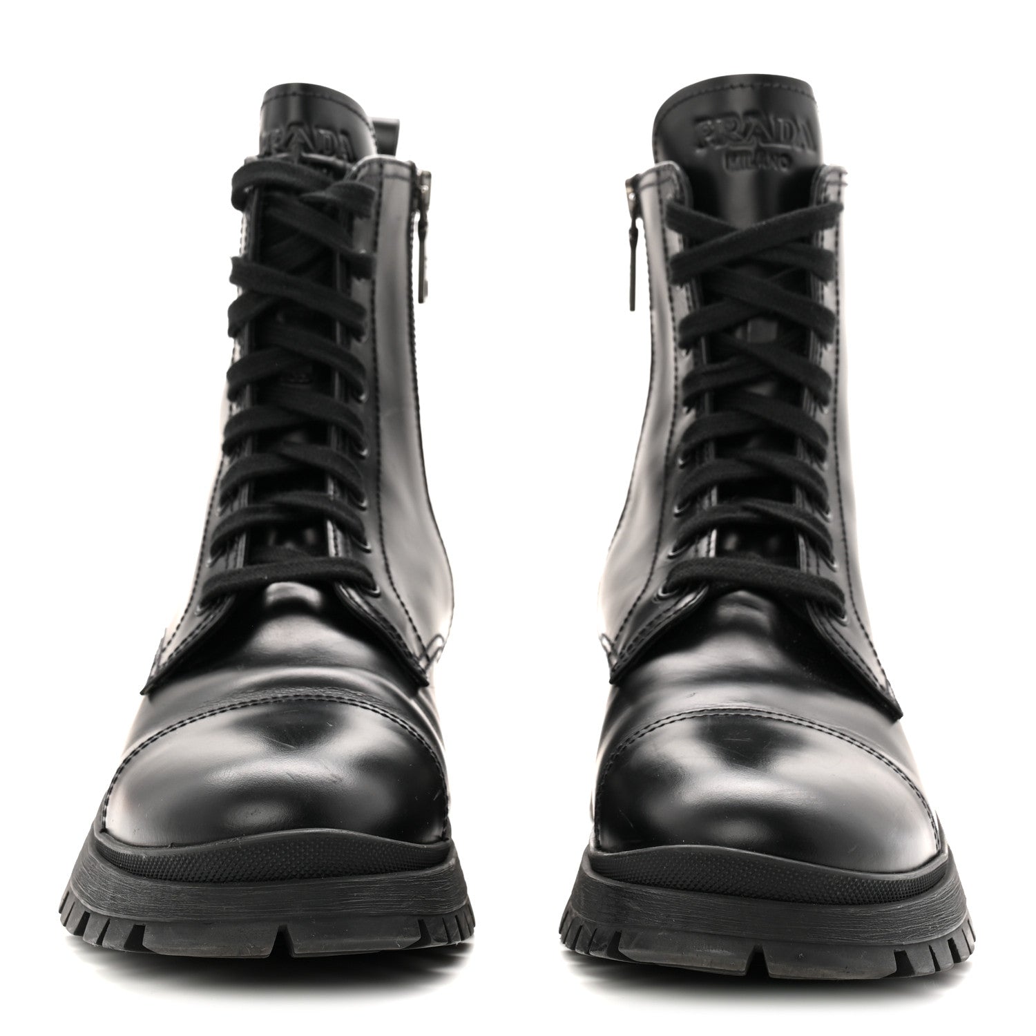 Prada Spazzolato Captoe 30mm Combat Boots 39 Black 3 of 9