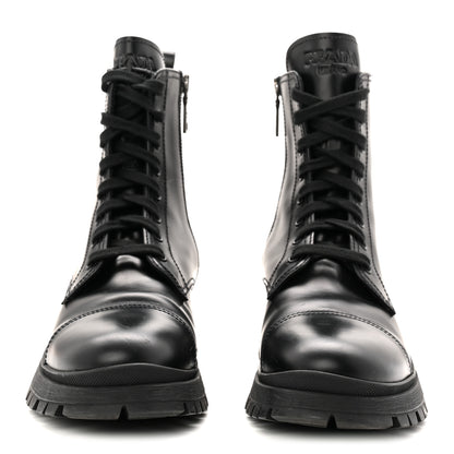 Prada Spazzolato Captoe 30mm Combat Boots 39 Black 3 of 9