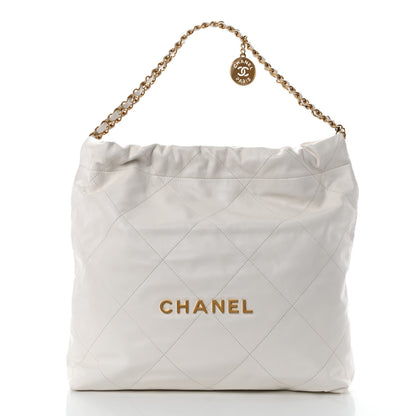 Chanel Shiny Calfskin Quilted Chanel 22 White 2 of 12