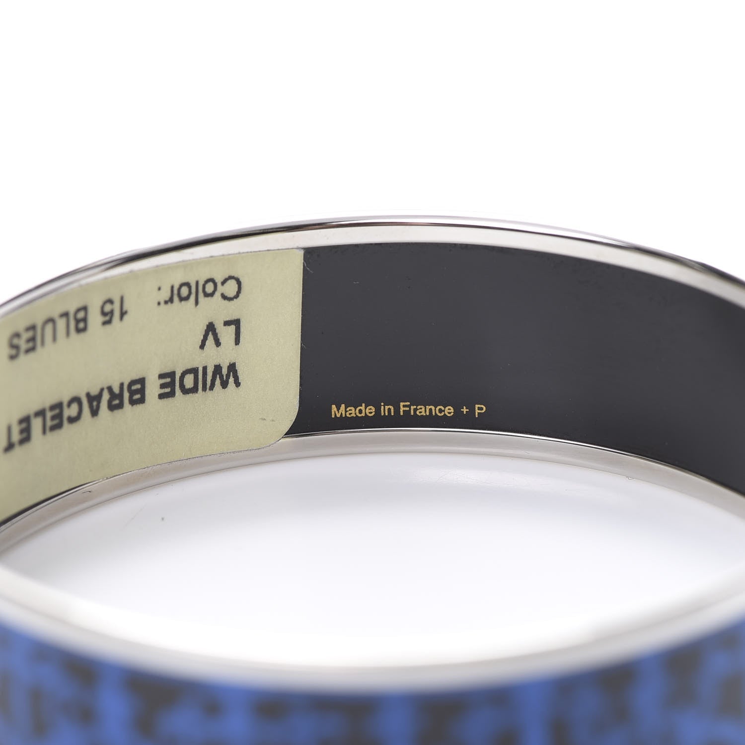 Hermes Enamel Printed Wide Balcons du Guadalquivir Bracelet 65 Blue 5 of 6