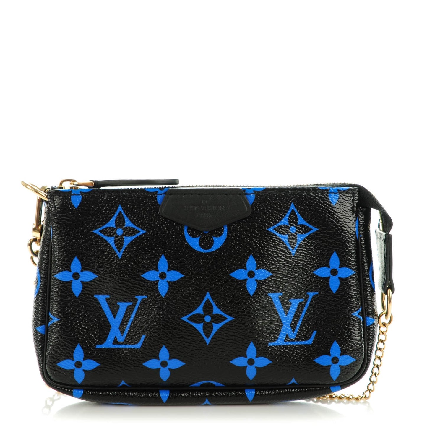 Colored Monogram Mini Pochette Accessories Blue Black
