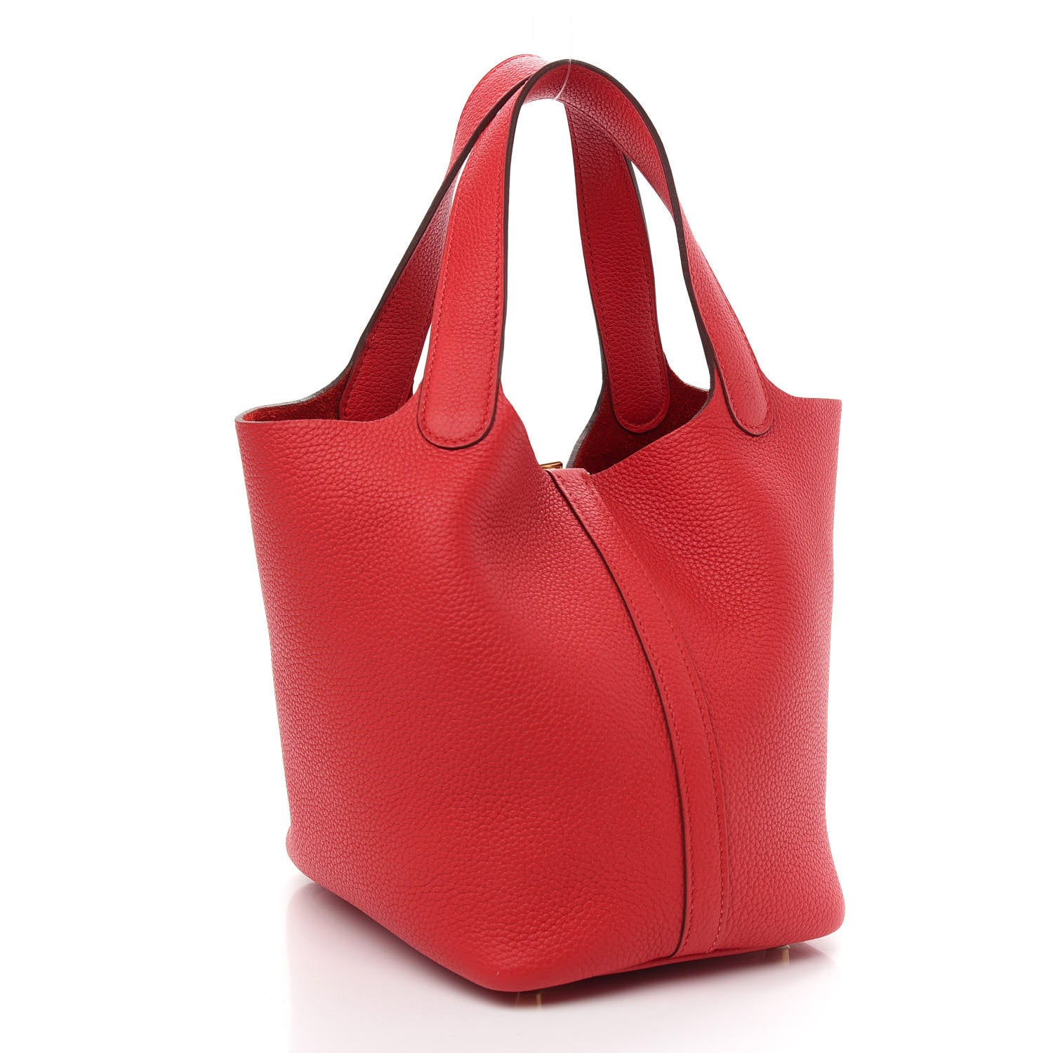 Hermes Taurillon Clemence Picotin Lock 18 PM Rouge De Coeur 3 of 9