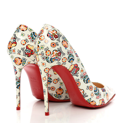 Christian Louboutin Patent Pigalle Follies Fiori 100 Pumps 35.5 Latte 4 of 8