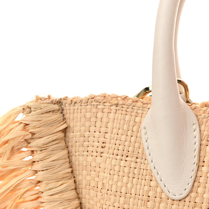 Jacquemus Raffia Woven Calfskin Le Petit Baci Natural White 10 of 11