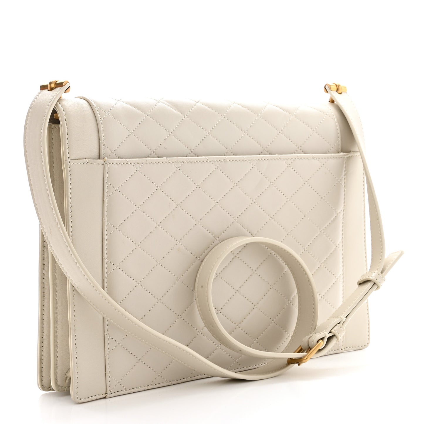 Lambskin Quilted Mini Gaby Satchel Crema Soft